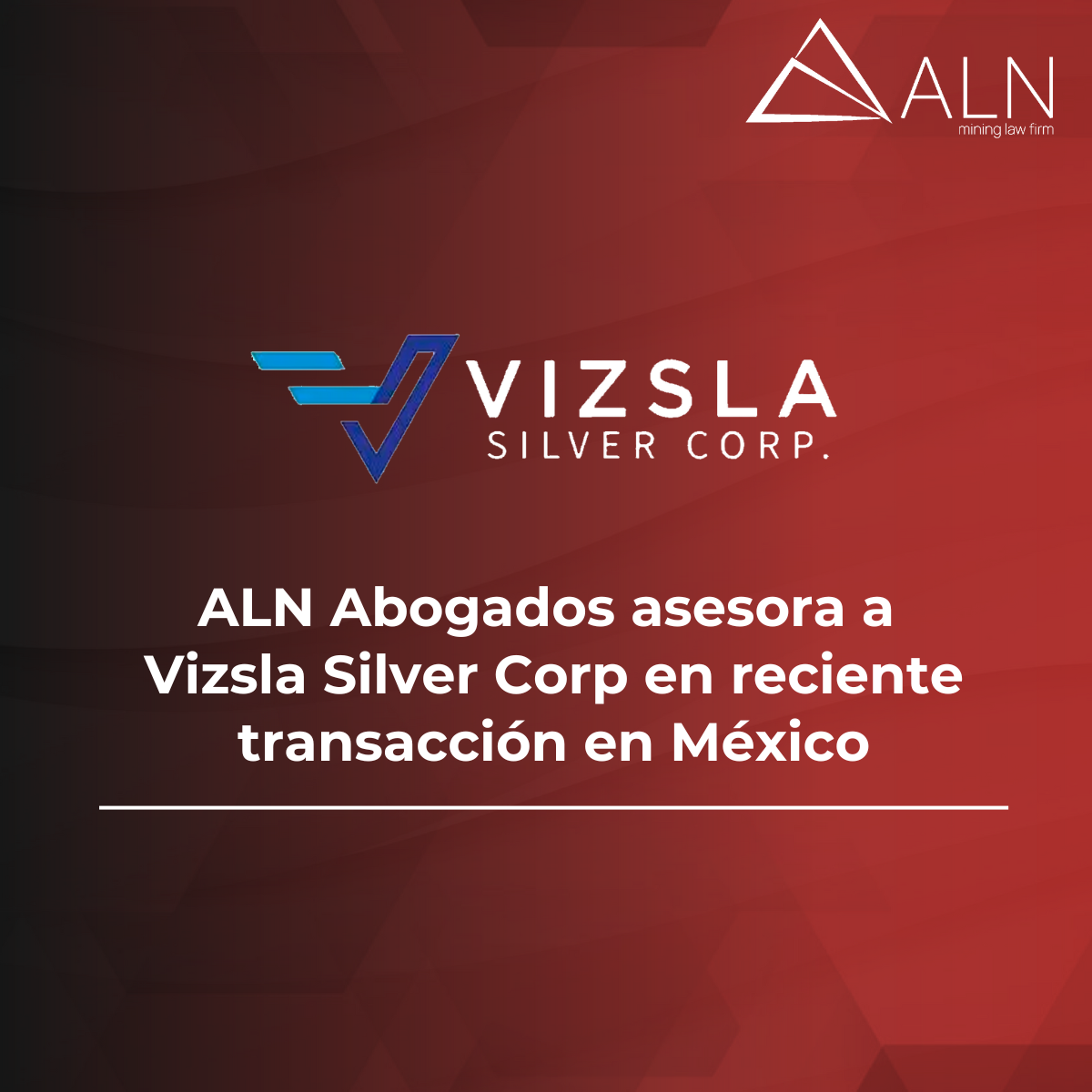 ALN Abogados asesora a Vizsla Silver Corp en reciente transacción en México